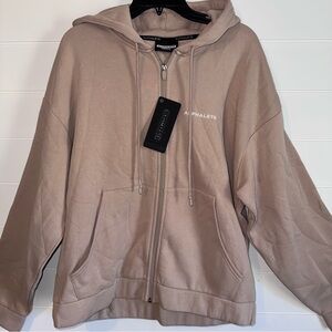 NEW! Alphalete Sweatshirt Hoodie Men’s Beige Logo Oversized Size Medium